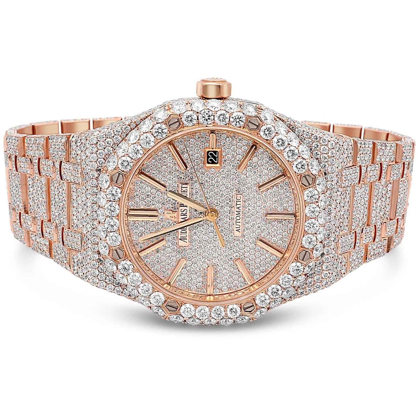 Audemars Piguet Royal Oak Rose Gold Moissanite Diamonds