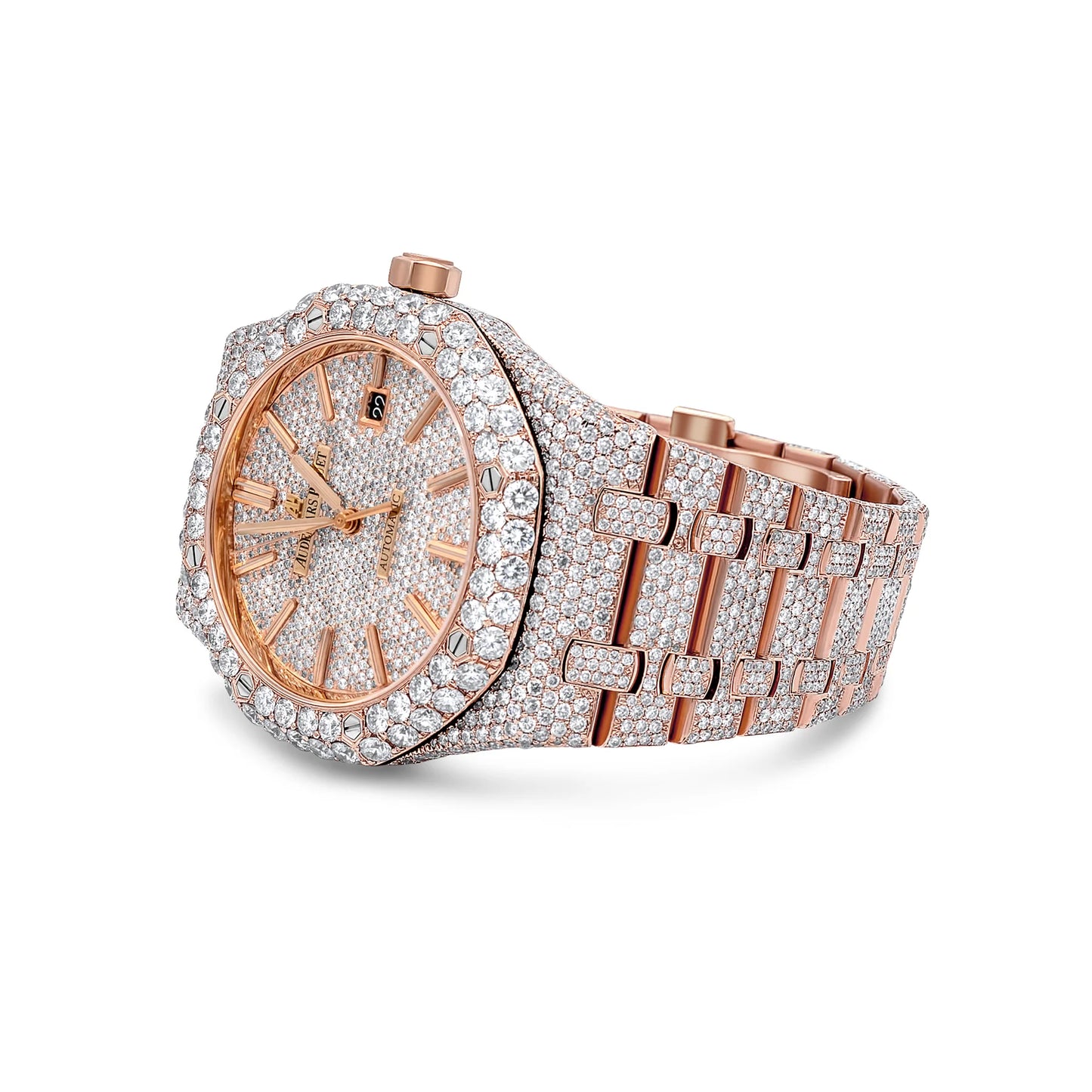 Audemars Piguet Royal Oak Rose Gold Moissanite Diamonds