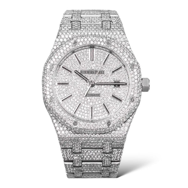 Audemars Piguet Royal Oak (Ref. 15400ST) - Moissanite Diamond Bustdown 41mm Men's Watch