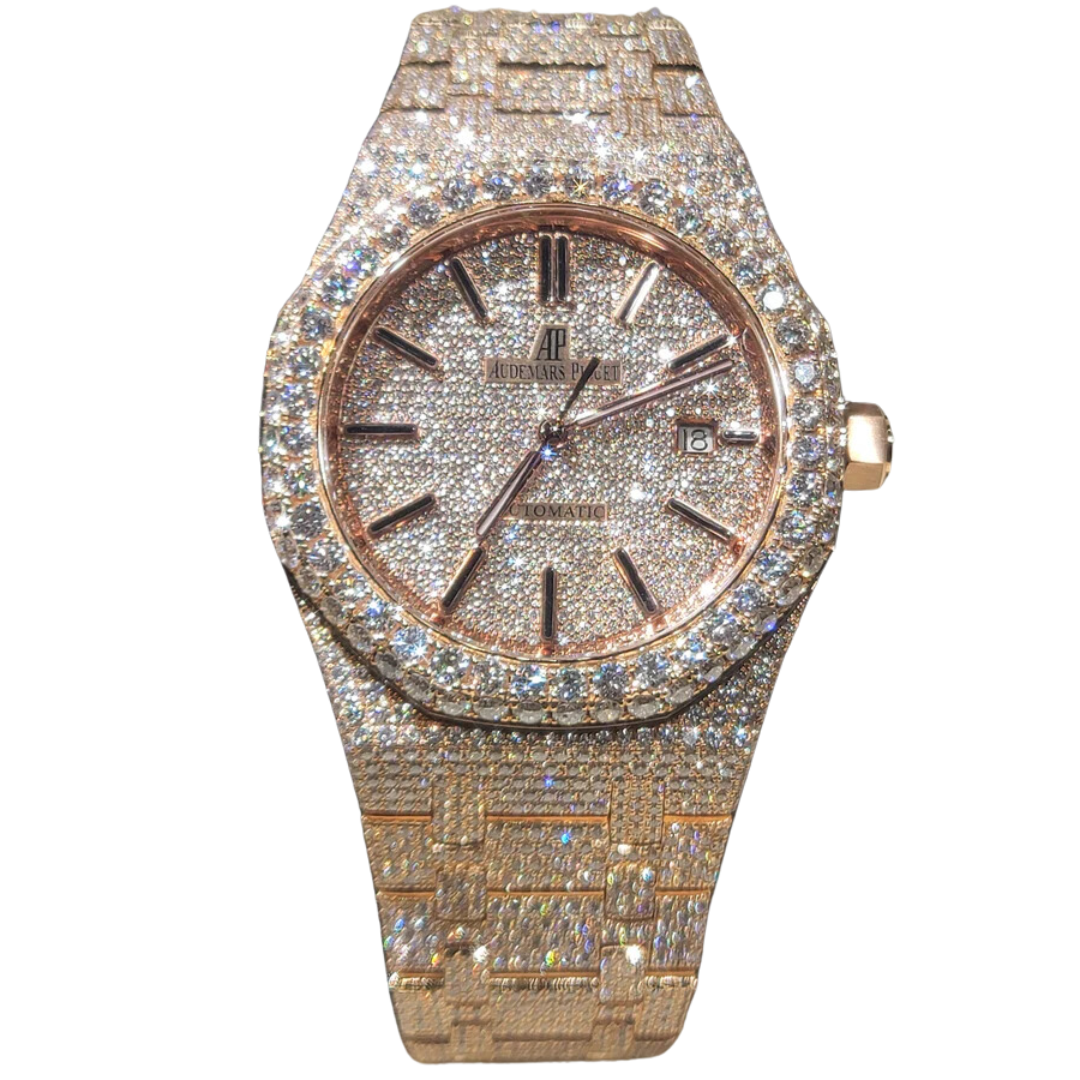 Audemars Piguet Royal Oak Rose Gold Moissanite Diamonds